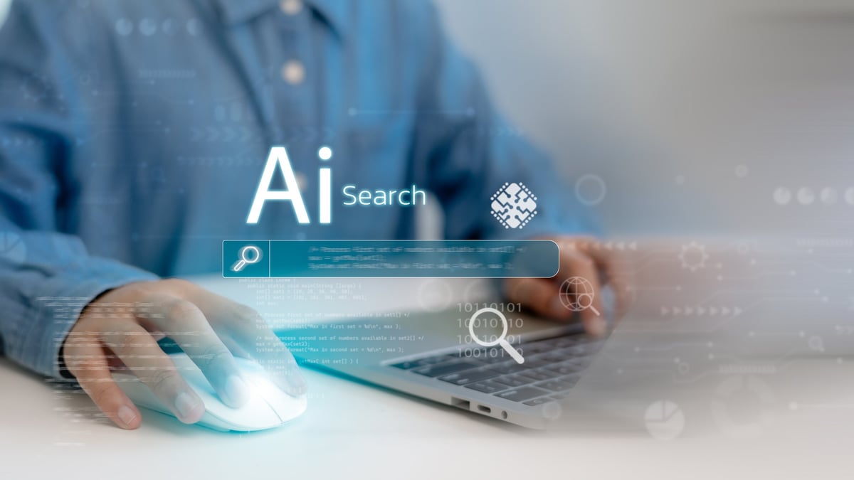 AI search engine optimization concept