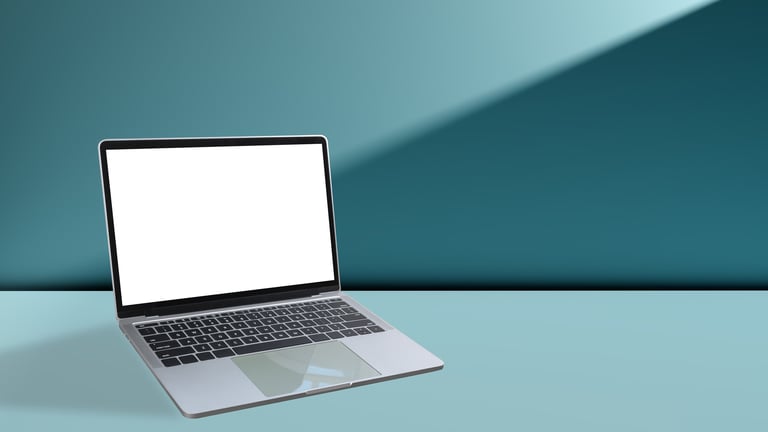 Business landing page on laptop